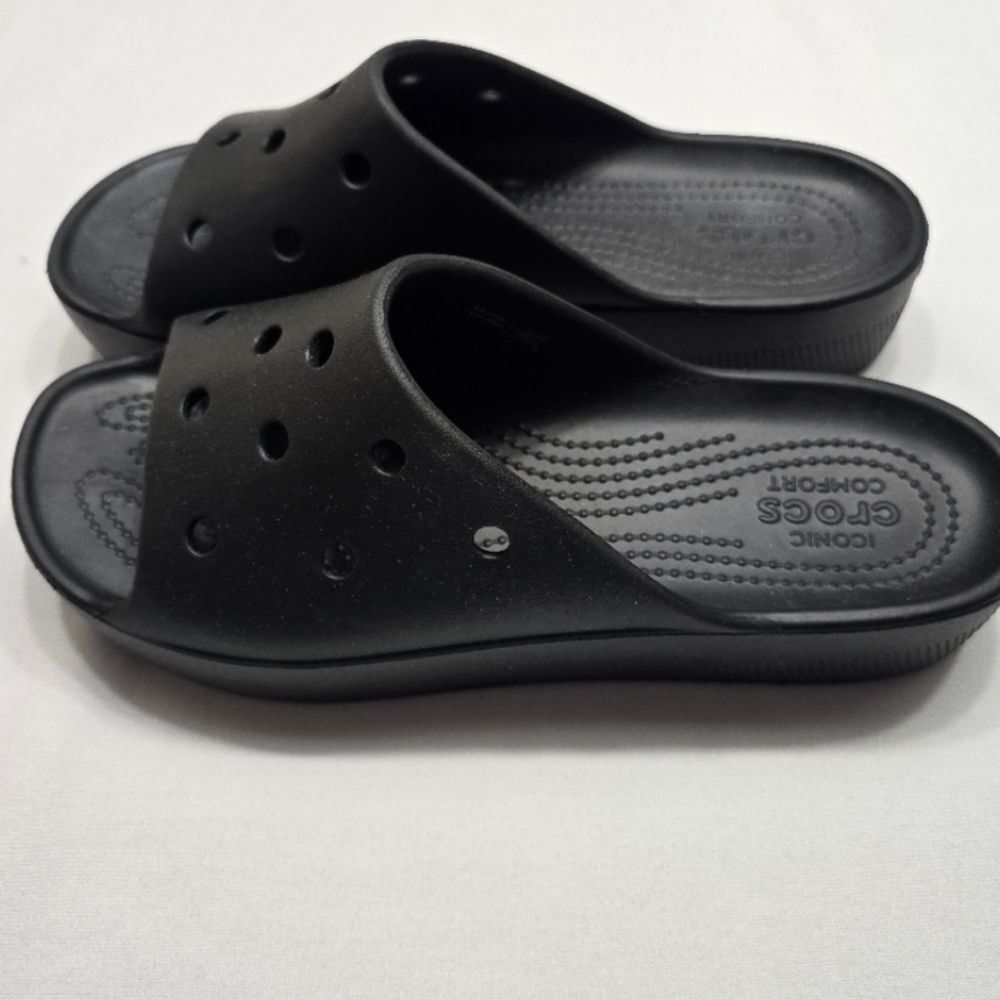 Crocs Comforts Slides Platform Women's Size 9 Black